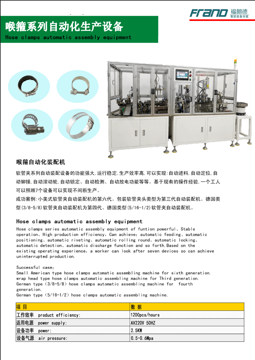 American Type Hose Clamp Assembly Machine